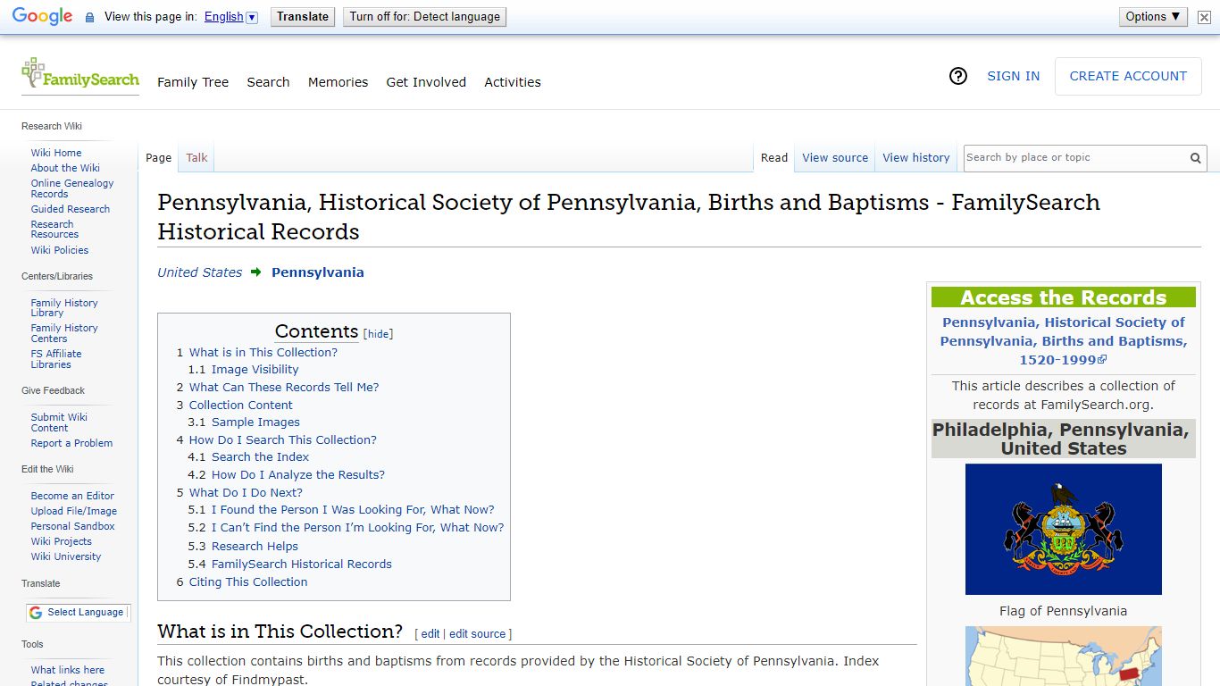 Pennsylvania, Historical Society of Pennsylvania, Births ...