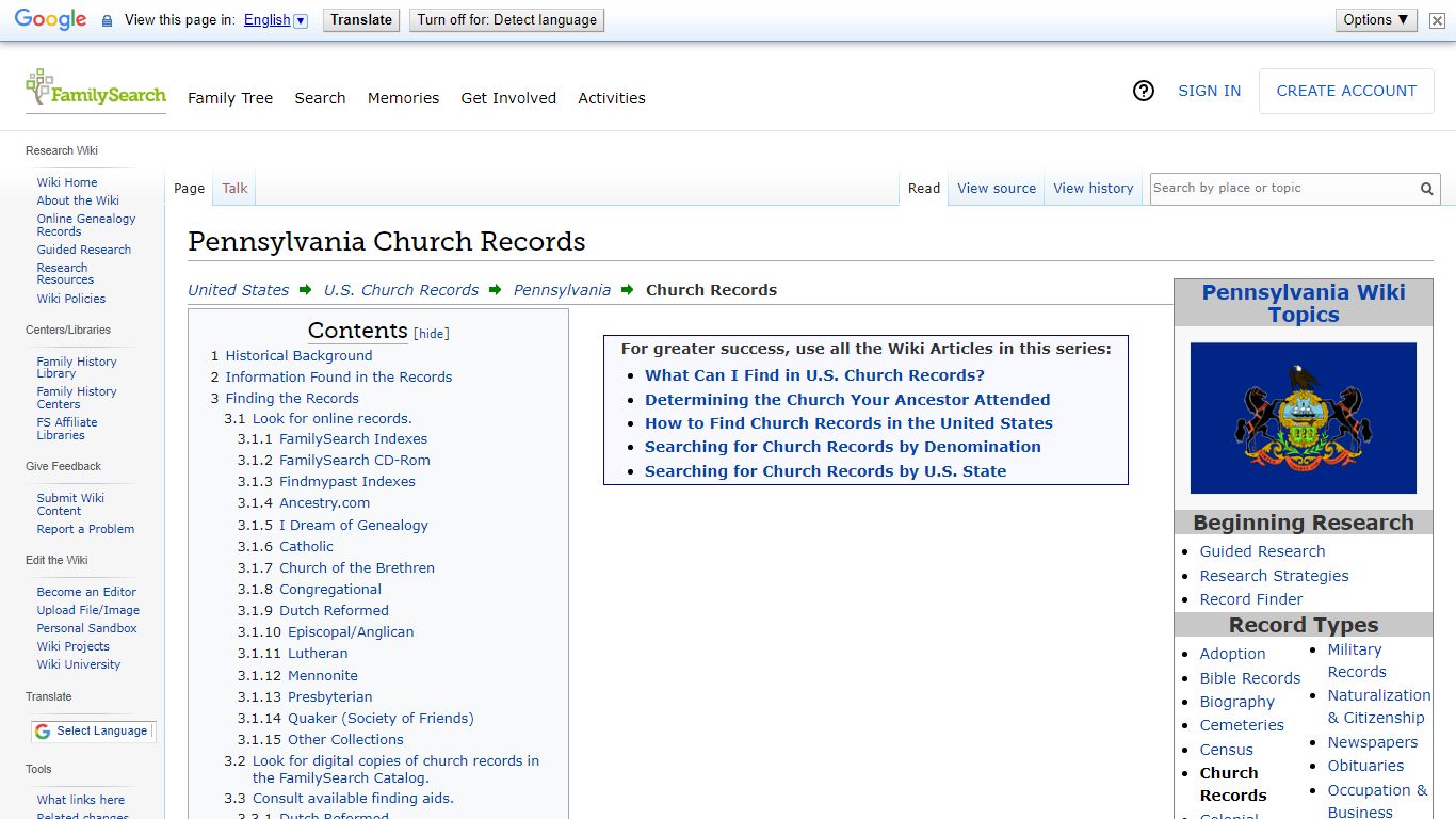Pennsylvania Church Records • FamilySearch